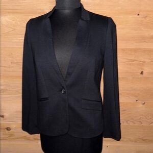 Talbots Aberdeen  Black Blazer Classic Tailored Suit Jacket S/M Petite